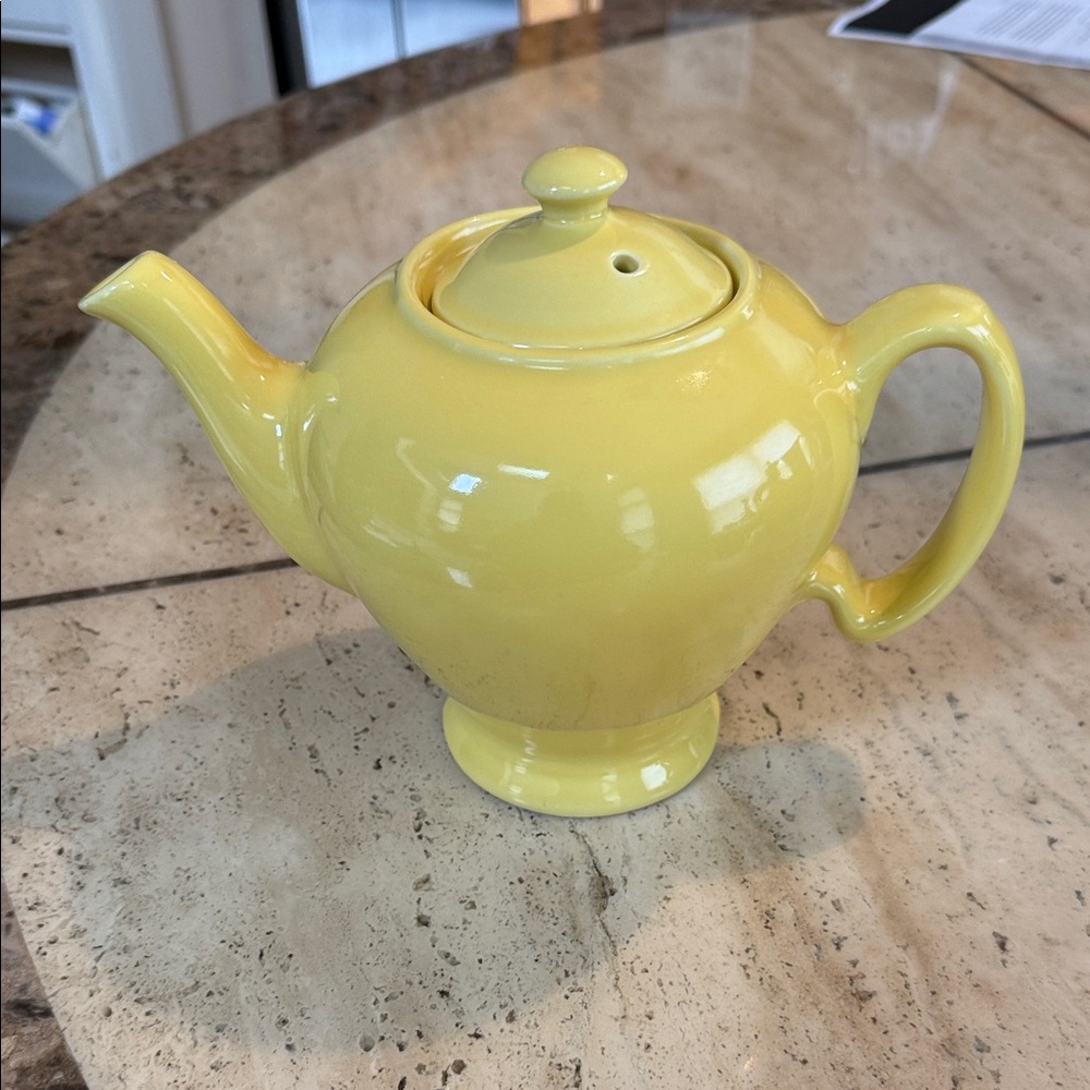 Bright Yellow Ceramic Teapot